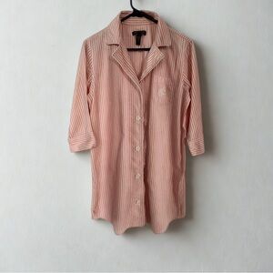 Ralph Lauren Pink Striped sleep shirt nightgown with LRL monogrammed size m